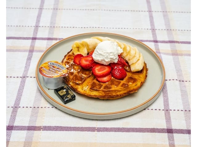 Strawberry & Banana Belgian Waffle.